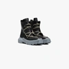 ADIDAS ORIGINALS RICK OWENS BLACK AND STONE GREY HIKE LACE UP LEATHER BOOTS,RR18S5810LGE12520666