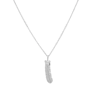 Medicom X Jam Home Made Large Feather Necklace In Silver
