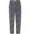 MARNI FLORAL-PRINTED CROPPED SILK TROUSERS,P00318614-4