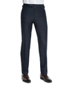 Tom Ford O'connor Base Flat-front Sharkskin Trousers, Navy In Navy