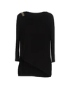 Elisabetta Franchi Woman T-shirt Black Size 4 Viscose, Elastane
