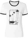 SAINT LAURENT palm print ringer T-shirt,510976YB2QS12758079