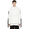 D.GNAK BY KANG.D D.GNAK BY KANG.D SSENSE EXCLUSIVE WHITE THREE TAPES HOODIE,K7564