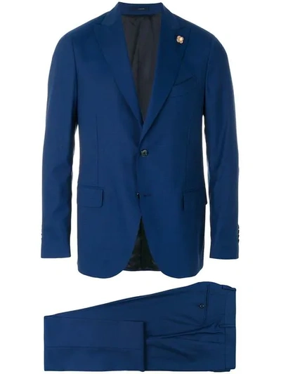 Lardini Single Breasted Suit In Blue