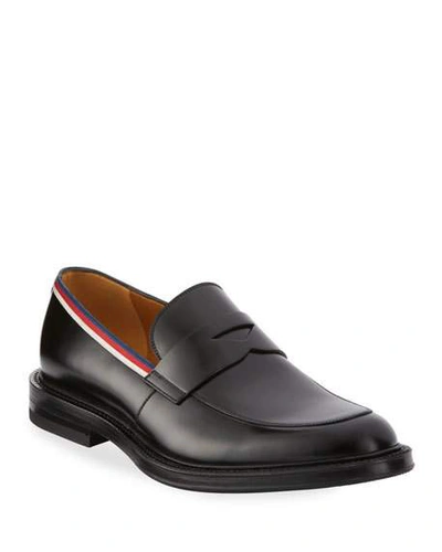 Gucci Beyond Web-striped Embellished Leather Loafers In Black