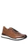 Bruno Magli Davio Hand-burnished Leather Sneaker In Cognac
