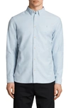 Allsaints Hungtingdon Embroidered Cotton Shirt In Light Blue