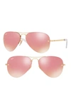 Ray Ban Highstreet 59mm Semi Rimless Aviator Sunglasses In Gold Pink