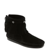 Minnetonka Hi Top Womens Leather Back Zipper Ankle Boots In Black
