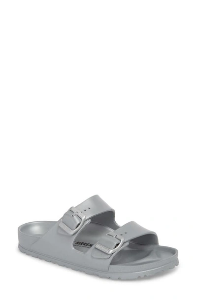 Birkenstock Essentials Arizona Waterproof Slide Sandal In Metallic Silver
