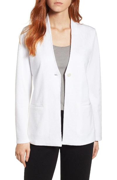 Eileen Fisher Tencel Ponte Long-sleeve Stand-collar Blazer, Regular & Petite In White