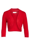 Eliza J Open Front Bolero In Red