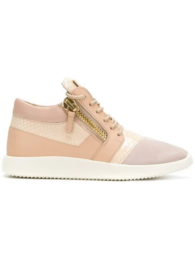 Giuseppe Zanotti Runner Panelled Trainers In Pink