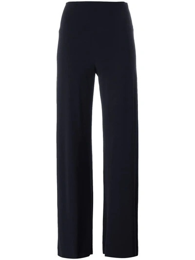 Norma Kamali High Waisted Palazzo Trousers In Blue