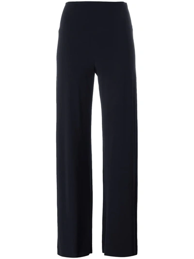 Norma Kamali High Waisted Palazzo Pants In Blue