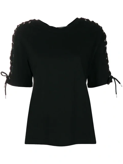 Mcq By Alexander Mcqueen Lace-up Detail T-shirt In Black