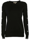 MICHAEL KORS BUTTON EMBELLISHED SWEATER,10534141