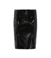 TOM FORD SUEDE-TRIMMED PATENT LEATHER SKIRT,P00270212