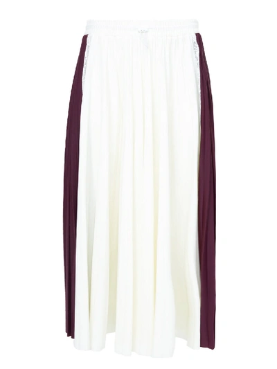 Valentino White Women's Pleated Skirt In Red