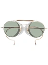 THOM BROWNE MULTICOLOURED ROUND FRAME GOLD PLATED SUNGLASSES,TB001BT4812787962