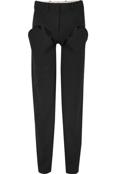 Y/project Cutout Straight-leg Wool-blend Pants In Black
