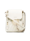 CHLOÉ CHLOÉ WHITE MINI FAYE QUILTED BACKPACK,CHC18US232A12632453