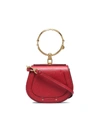 Chloé Chloe Small Nile Bracelet Bag Calfskin & Suede In Red In Plaid Red