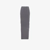 Rick Owens Split Back Silk Skirt In Grey