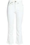 R13 R13 WOMAN CROPPED MID-RISE SLIM-LEG JEANS WHITE,3074457345618560666