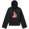 Off-white Off White C/o Virgil Abloh Men's Black Diag Fire Back Zip Hoodie In Black