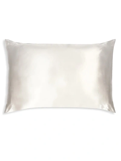 Slip Queen/standard Pure Silk Pillowcase In White