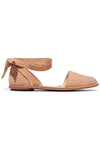 LOEFFLER RANDALL WOMAN LACE-UP SUEDE POINT-TOE FLATS BLUSH,US 7789028783960934