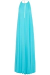EMILIO PUCCI WOMAN GATHERED JERSEY JUMPSUIT TURQUOISE,GB 7789028783962167