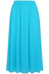 EMILIO PUCCI WOMAN GATHERED CREPE DE CHINE MIDI SKIRT LIGHT BLUE,AU 7789028783960732