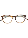 Saint Laurent Tortoiseshell Effect Glasses In Brown