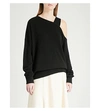 ELIZABETH AND JAMES Hearst asymmetric-neck wool and cashmere-blend sweater