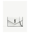 SAINT LAURENT Monogram envelope leather wallet-on-chain