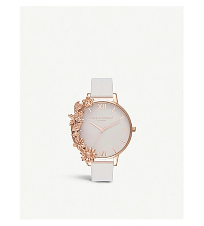 Olivia Burton Rose-gold And Leather Watch