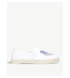 KENZO Tiger-embroidered canvas espadrilles