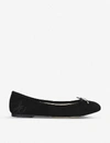 Sam Edelman Felicia Bow-embellished Suede Ballet Flats In Black