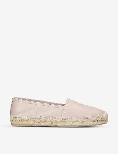 Saint Laurent Classic Logo-detail Leather Espadrilles In Nude