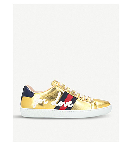 gucci trainers gold