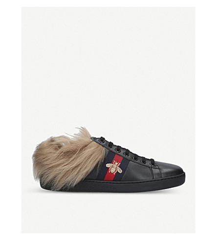 gucci fur trainers