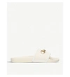 GUCCI PURSUIT LEATHER AND RUBBER SLIDERS