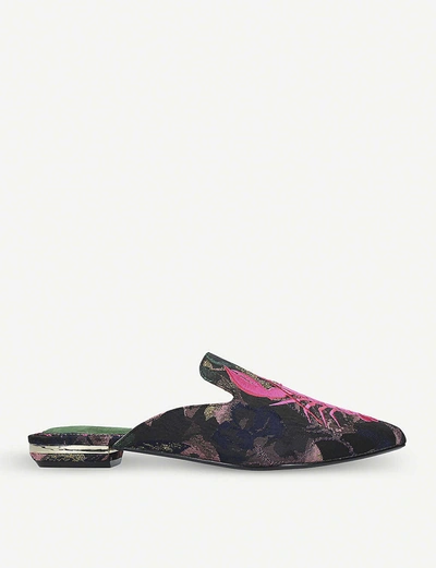 Kurt Geiger Otter Lobster-embroidered Jacquard Mules In Multi