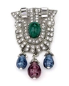 BEN-AMUN CRYSTAL MULTI-DROP BROOCH,PROD209640022