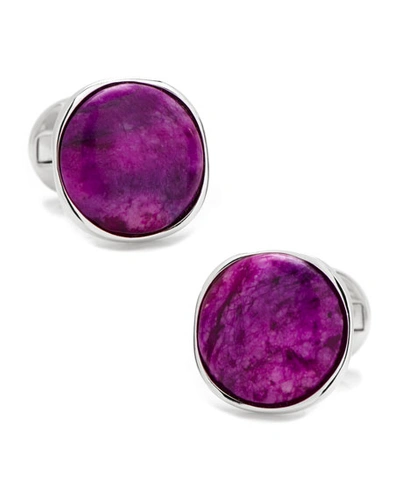 Cufflinks, Inc Sugilite Nebula Sterling Silver Cuff Links In Purple