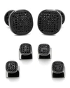 Cufflinks, Inc Pave Crystal Cuff Link Stud Set In Black