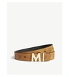 Mcm Reversible Signature Leather Belt In Cognac+/+black