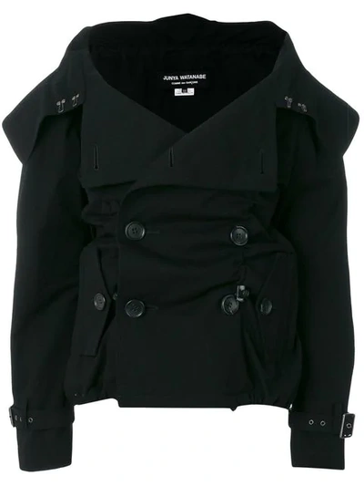 Junya Watanabe Double Breasted Folded Collar Jacket - Black